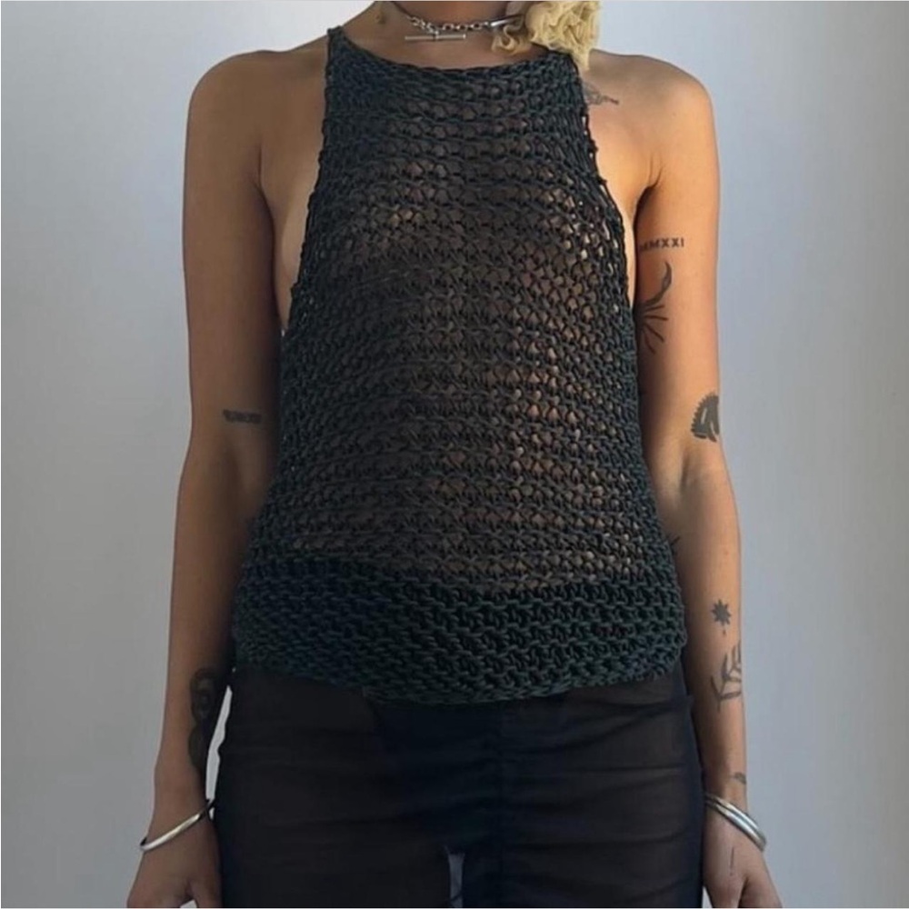 Black Mesh Women's Top